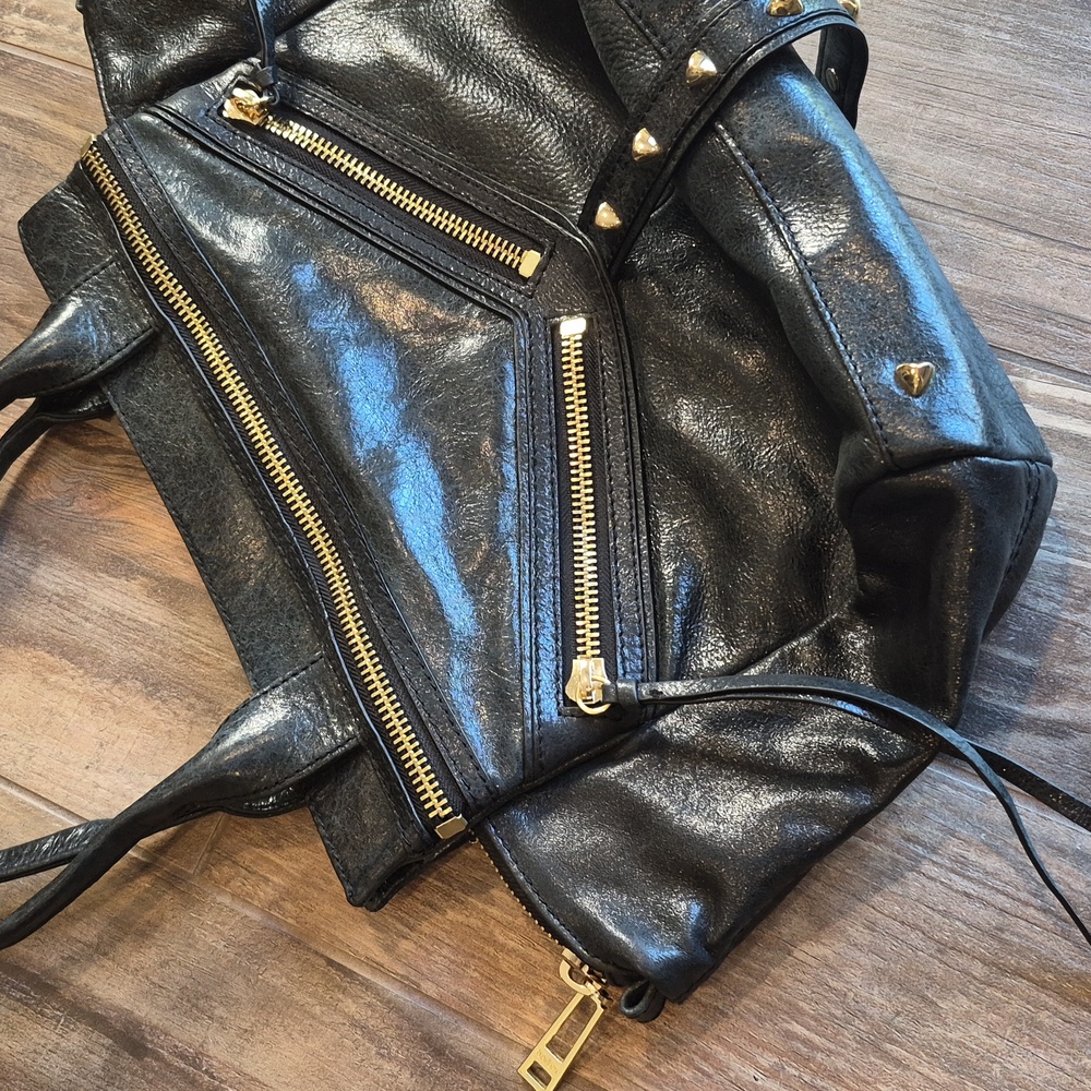 Botkier Trigger Deep Hunter Green Large Studded Leather Shoulder Bag - Picture 10 of 16
